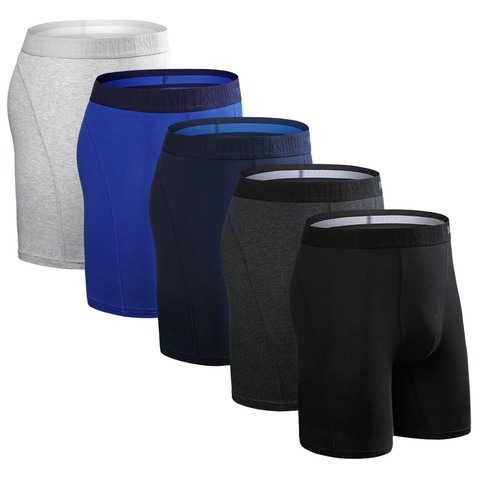 Boxershorts longs hommes sous-vêtements sous-vêtements hommes sous-vêtements boxeurs coton sous-vêtements pour hommes caleçons longs Sexy Cueca Plus Boxer ► Photo 1/6