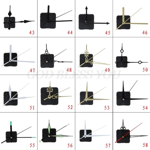 38 Styles Quartz horloge mouvement mécanisme mains mur réparation outil pièces silencieux Kit ensemble bricolage noir pointeur Offre Spéciale ► Photo 1/1