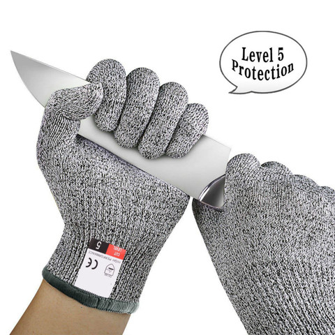 Gants de pêche en plein air Anti-coupe couteau résistant aux coupures Protection écran tactile anti-dérapant Ultra-mince gants en treillis métallique en acier ► Photo 1/6