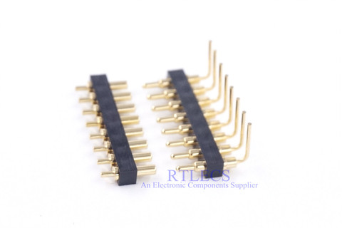 4 pièces connecteur à ressort Pogo broche bande 8 broches 2.54 grille mâle à Angle droit cible Contact concave face droite à travers les trous ► Photo 1/6