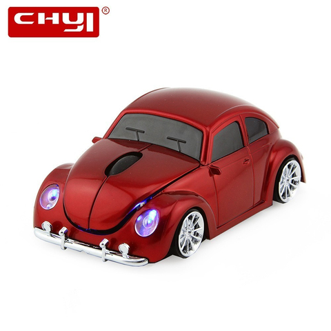 CHYI – Mini-souris optique Usb sans fil pour ordinateur portable, 2.4Ghz, 1600 DPI, pour voiture VW coccinelle, 3D ► Photo 1/6