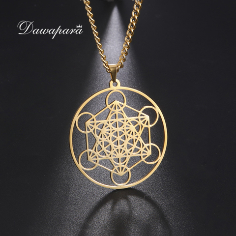 Dawapara – collier avec pendentif en acier inoxydable, sautoir en forme d'archange, Metatron, ange de la vie ► Photo 1/6