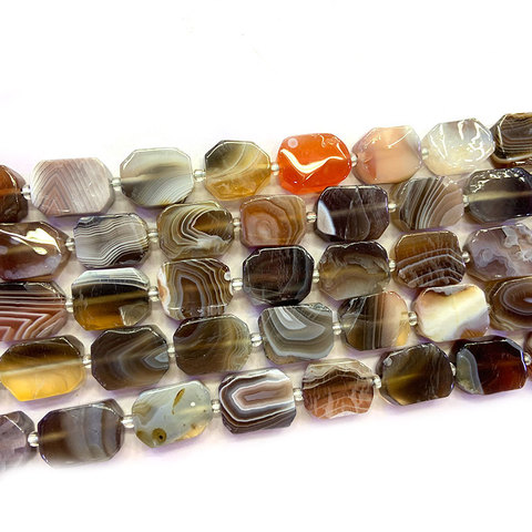 Perles d'agates du Botswana naturelles, 12x16mm, forme libre, géométrique, pour la fabrication de bijoux, collier, cadeau pour femmes ► Photo 1/6