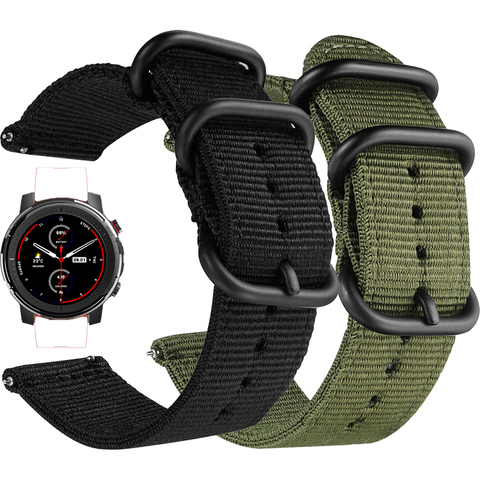 Bracelet en toile de Nylon 46MM, pour Xiaomi huami Amazfit Stratos 3 2S /PACE/GTR 47mm, pour Huawei Watch GT GT2 ► Photo 1/6