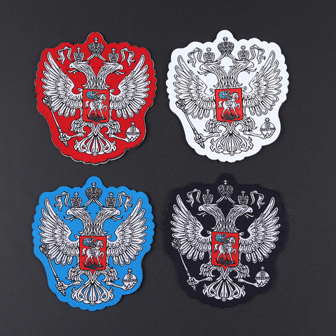 Fine russie emblème aigle armée russe drapeau Patch coudre sur manteau Fine aigle broderie vêtements Biker Patch Badge rayure décor ► Photo 1/5