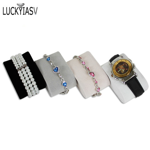 En gros noir blanc daim montre coussins montre oreiller pour boîte de rangement montre-Bracelet Bracelet présentoir support organisateur ► Photo 1/6