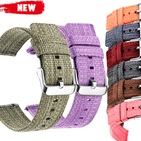 Bracelet en Nylon 22mm pour Samsung Galaxy Watch, Gear S3 46mm 20mm, Active 2, pour Amazfit bip ► Photo 1/6