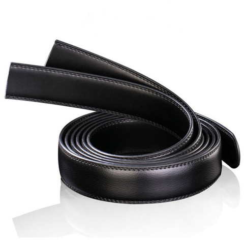 Ceinture en cuir pour hommes, ruban de luxe automatique, sans boucle, noir, qualité supérieure ► Photo 1/6