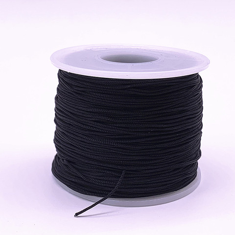 Fil de cordon en Nylon noir 0.4-1.5mm 10 mètres/lot, nouveau, nœud chinois, macramé, Bracelet tressé, pompon, bricolage, fil de perles ► Photo 1/5