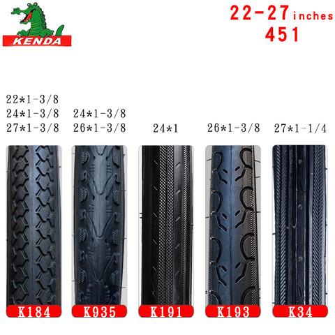 Kenda-VTT pneus K184, K191, K935, K193, K34, 22x1-3/8, 24x1, 24x1, 3/8, 26x1, 3/8, 27x1, 3/8 ► Photo 1/6
