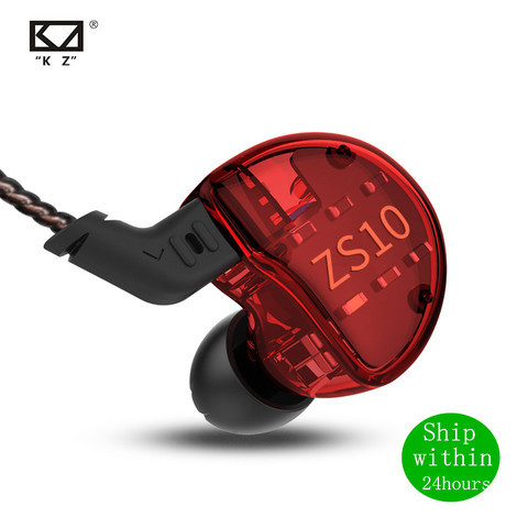 KZ ZS10 1DD + 4BA 4BA + 1DD casque HIFI hybride dans l'oreille écouteur Sport bruit suppression casque câble de remplacement AS10 BA10 ZST ZSN ► Photo 1/6