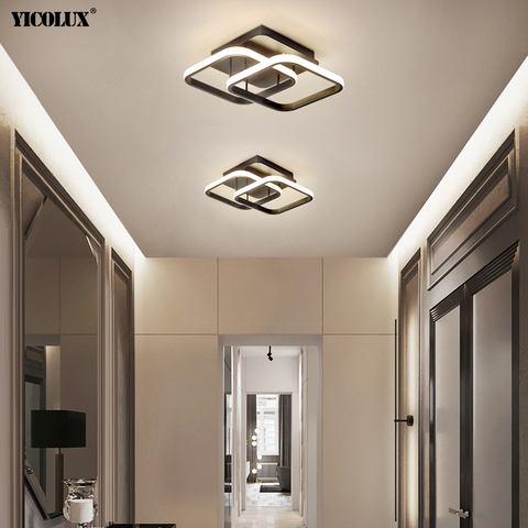 Plafonnier LED blanc/noir au design moderne, éclairage d'intérieur, luminaire décoratif de plafond, idéal pour un couloir, un balcon ou une chambre à coucher, AC 90/260V ► Photo 1/6