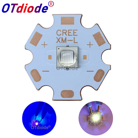 1 pièces épileds 5050 XML 10W UV violet 365NM 395NM Led émetteur lampe lumière 3.4-3.8V 2800mA sur 12MM14MM 16MM 20MM carte PCB ► Photo 1/6