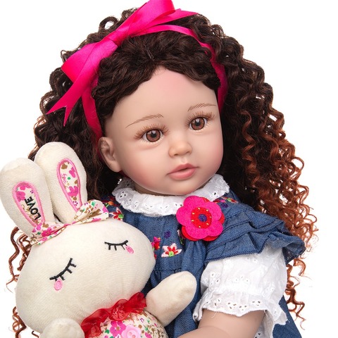 Nouveau Design densité boucles comme princesse Reborn bébé poupées réaliste 60 CM enfant en bas âge Bebe poupées jouet enfants Cosplay Playmate cadeau d'anniversaire ► Photo 1/6