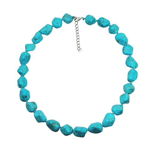 Collier ras du cou en pierre de Quartz naturelle, Turquoises vertes, Onyx, chaîne irrégulière, perle d'énergie, bijoux à la mode ► Photo 1/5