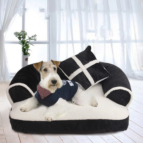 Canapé doux pour animaux domestiques, meilleur lit pour chiens et chats, nid pour petits et moyens chiens et chats, nid classique de Style anglais, couchage chaud pour l'hiver ► Photo 1/6