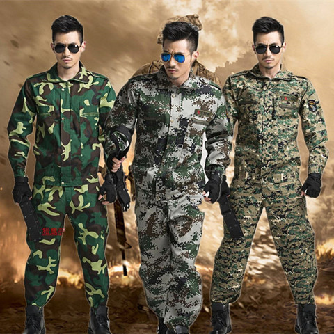Combinaison de Camouflage de Jungle d'été pour hommes, Costume d'entraînement militaire de collège, d'entraînement au travail en plein air ► Photo 1/6