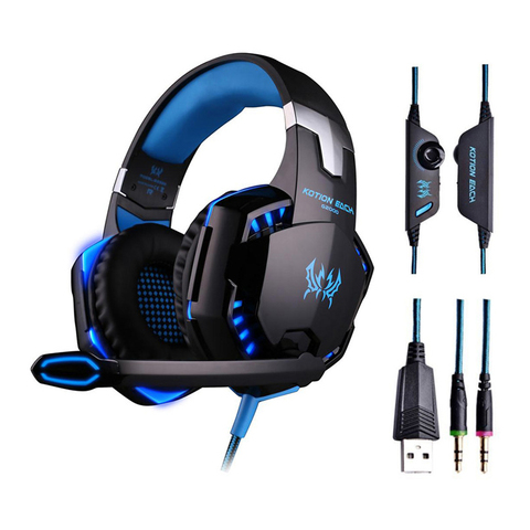 Casque d'écoute filaire G2000, écouteurs de jeu, stéréo, Deep Bass, avec micro et lumière LED, pour PC, PS4, X-BOX ► Photo 1/6