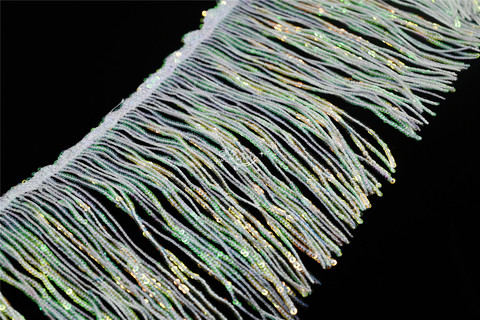 Laser frange de pompons de décoration dentelle tissus pour spectacle vêtements artisanat faisant robe décoration 17cm de large ► Photo 1/6