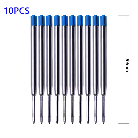 Recharges de stylos en métal remplaçables de 9.8cm, 10 pièces, 0.7mm, stylo à bille spécial de bureau, tiges de recharge pour écriture, papeterie de bureau ► Photo 1/6