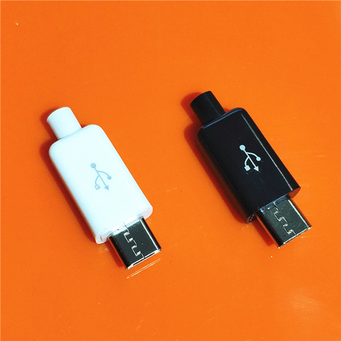 10 pièces/lot YT2153Y Micro USB 4pin mâle connecteur prise blanc/noir soudage données OTG ligne Interface bricolage données Cbale livraison directe ► Photo 1/5