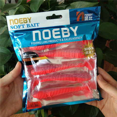 Noeby 10 pièces 12cm 12g leurres souples appâts de pêche Leurre Leurre Shad Double couleur Silicone appât T queue Wobblers ► Photo 1/6