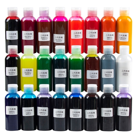 Kit de pigments en résine époxy transparente, grandes bouteilles de 80g, Colorant Colorant Colorant résistant à la décoloration ► Photo 1/6