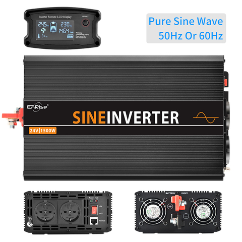 Onduleur à onde sinusoïdale Pure cc 12v 24v AC 110v 220v puissance 1500W 2000W 3000W 4000W convertisseur d'inverseur de voiture avec écran LCD ► Photo 1/5