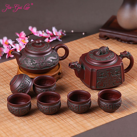 LUO – service à thé traditionnel chinois en argile violette, théière Tie Guan Yin, tasse à thé, Style rétro, H010, JIA-GUI ► Photo 1/4