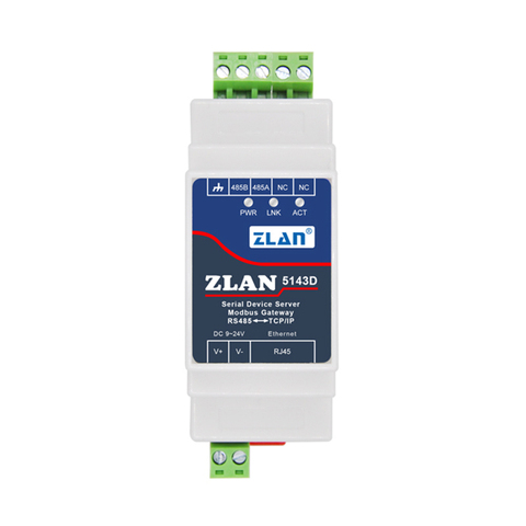 ZLAN5143D DIN-rail RS485 port série vers Ethernet convertisseur dispositif de serveur, support Modbus RTU vers Modbus TCP ► Photo 1/5