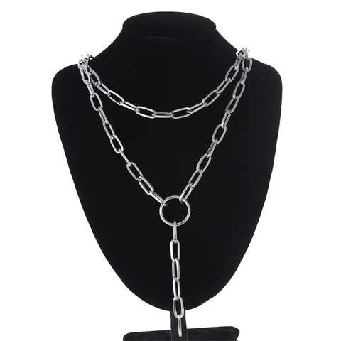 Chaîne à maillons superposés collier 2022 mode sautoir pour femmes chaînes tour de cou bijoux kpop esthétique accessoreis ► Photo 1/5