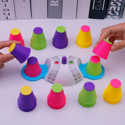 Jouets de Concentration améliorés, jeux de Table d'interaction, logique d'entraînement éducatif, empilage haut ensemble de tasses, jouets Puzzle pour enfants ► Photo 1/5