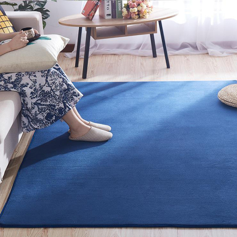 Tapis d'ouatine de corail de couleur unie pour le tapis moderne de table de thé de salon ► Photo 1/5