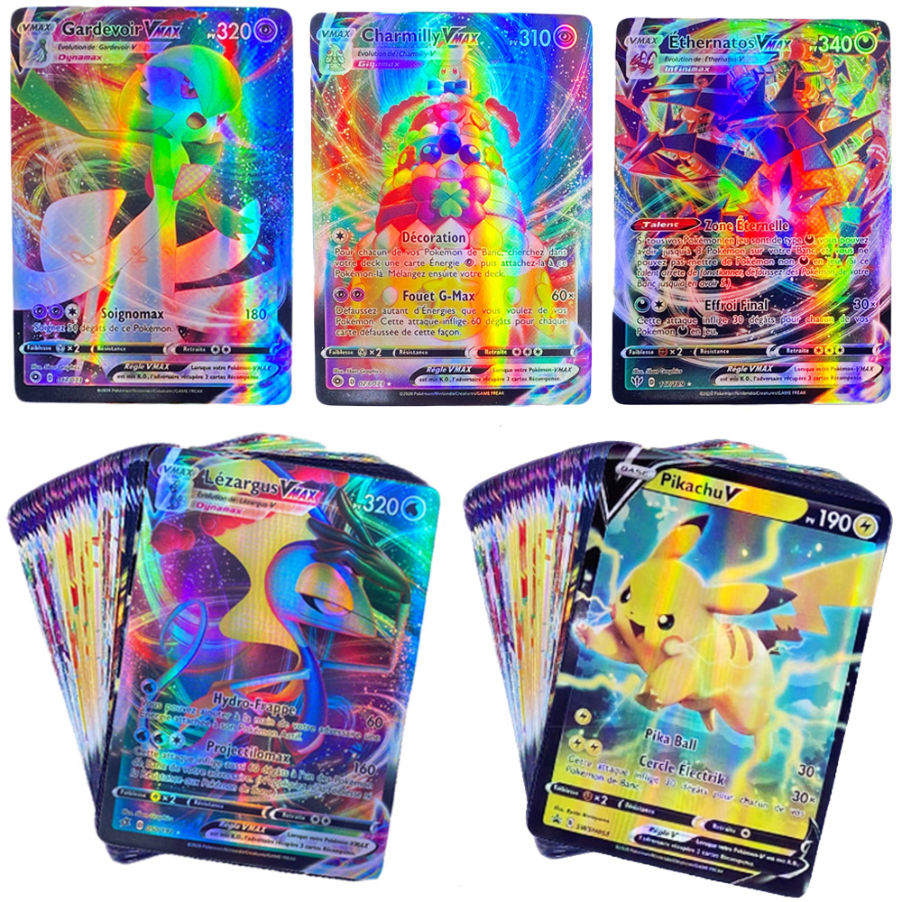 40pcs Cartes Pokemon VMAX GX EX V Brillantesة, meilleure vente