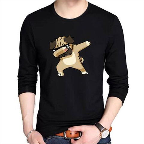 Hommes coton à manches longues T-shirts mode Animal chien imprimer Hipster drôle t-shirt été décontracté rue Hip-hop t-shirt homme haut ► Photo 1/6