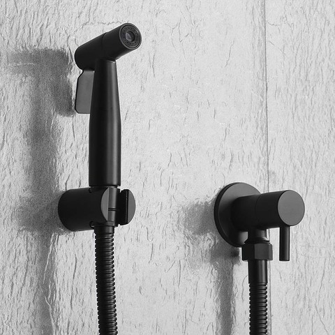 Noir salle de bain toilette Bidet robinet Bidets douche monotrou Portable mural pulvérisateur douche ► Photo 1/6