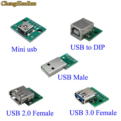 ChengHaoRan Mini Micro USB à DIP adaptateur carte de Test USB 2.0 3.0 3.1/type-c/HDMI femelle connecteur mâle prise ► Photo 1/2