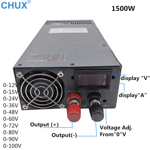 CHUX – alimentation électrique pour affichage LED, 0-12V, 15V, 24V, 36V, 48V, 60V, 72V, 80V, 90V, 100V, AC, DC, 1000W, 1200W, 1500W ► Photo 1/6