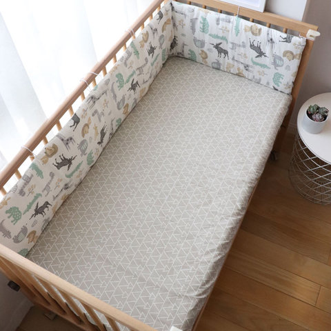 Pare-chocs de lit de bébé nordique pour nouveau-nés, protection de berceau en coton épais, coussin autour de décor de chambre pour garçon et fille 1 pièces ► Photo 1/6