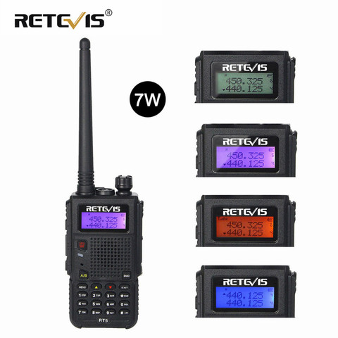 Retevis RT5 Talkie Walkie 7 w 128CH VHF UHF Double Bande VOX FM Radio Scanner Amateur cb Radio Station Communicateur hf Émetteur-Récepteur ► Photo 1/6