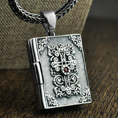 Pendentif croix Bible thaïlandais en argent Sterling 925, bijou classique Vintage, Saint âme religieuse ► Photo 1/6
