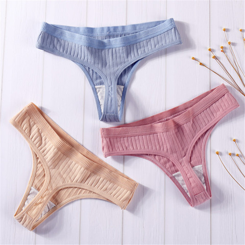 String taille basse en coton pour femmes, Lingerie Sexy, culotte String, sous-vêtements pour femmes, slip intime pour dames, livraison directe ► Photo 1/6