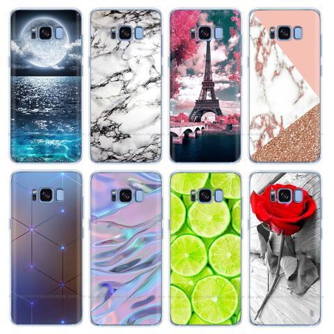 Coque en silicone pour samsung Galaxy S8 étui G950 g950f coque arrière pour samsung s8 plus s8 + étui G955F coque de protection pare-chocs fleur ► Photo 1/6