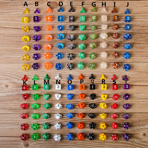 Jeu de dés multifaces de haute qualité, 7 pièces/lot de 20 sortes d'options, jeu de dés à effet de perles ► Photo 1/5