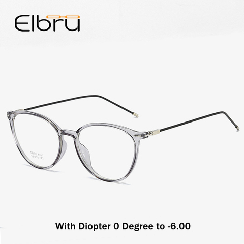 Elbru-lunettes Diopter 0 -0.5 1.0 1.5 2.0 2.5 3.0 3.5 4.0 4.5 5.0 5.5 myopes, à la mode, monture d'oeil de chat transparente, lunettes myopes ► Photo 1/6