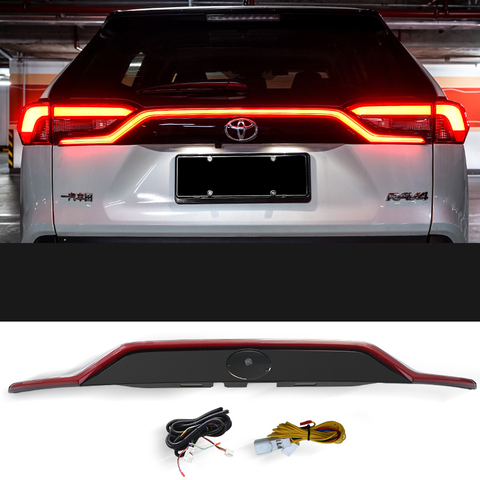 Pour Toyota RAV4 effet d'eau coulant feux arrière/becquet arrière coulant lampe de frein ABS plasti aileron aile pour RAV4 2022 ans ► Photo 1/6