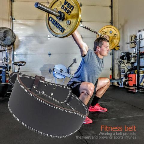 Ceinture D'haltérophilie en cuir de Forme Physique de Gymnase Crossfit Haltères Haltères Dynamophilie Dos Soutien D'entraînement Ceinture De Levage De Poids ► Photo 1/6