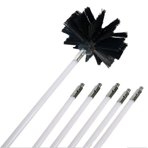 Brosse en Nylon Avec 6 pièces Manche Long Tuyau Flexible Tiges Pour Cheminée Bouilloire Maison Nettoyage Outil Kit ► Photo 1/6