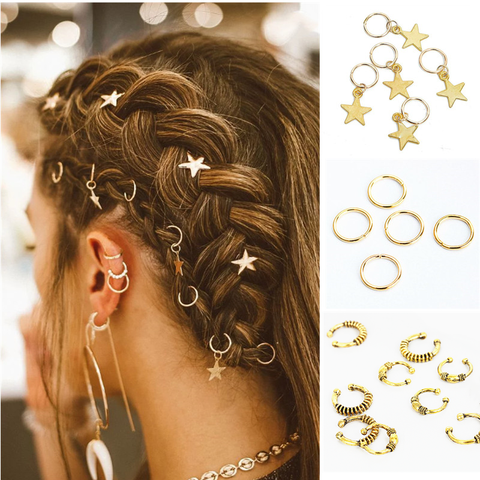 Breloques tressées différents 39 Styles | Lot de 5, redoute Dreadlock perles, Clips manchettes, bijoux Dreadlock fermoirs, accessoires ► Photo 1/6