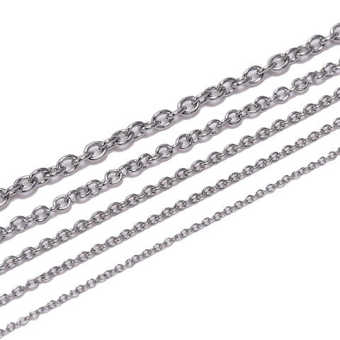 5 M/lot 1.3-2.5mm or argent laiton plaqué lien collier pendentif chaîne pour la fabrication de bijoux à bricoler soi-même fournitures accessoires en vrac ► Photo 1/6